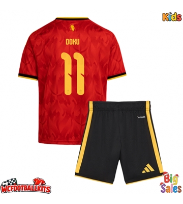 Belgium Jeremy Doku #11 Replica Home Stadium Kit for Kids World Cup 2026 Short Sleeve (+ pants)